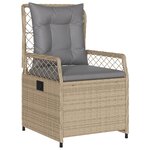 vidaXL Ensemble de Dîner de Jardin 3 Pièces Beige Rattan Poly