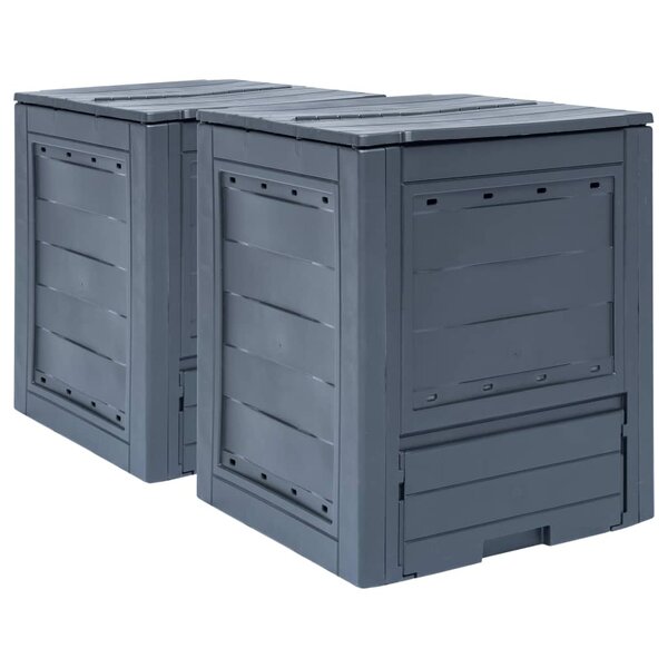 vidaXL Composteurs de jardin 2 Pièces Gris 60x60x73 cm 520 L