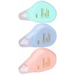 Roller correcteur Macaron 5mm×5m avec capuchon coloris aléatoire pastel x 3 DELI