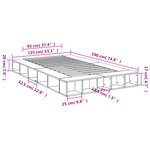 vidaXL Cadre de lit sans matelas gris béton 135x190 cm