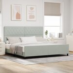 Lit vidaXL Gris clair 200x200 cm Velours