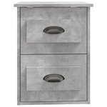 vidaXL Table de chevet murale gris béton 41 5x36x53 cm