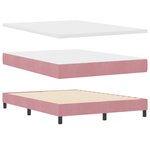 Lit à ressort vidaXL avec matelas et LED rose 140x200 cm en velours