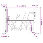 vidaXL Portail de jardin anthracite 105x80 cm acier conception d'herbe