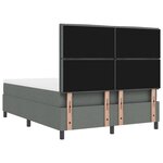 vidaXL Lit à ressorts avec matelas et banc gris foncé 140x190 cm en tissu