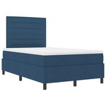 vidaXL Lit à ressort avec matelas et LED bleu 120x190 cm en tissu