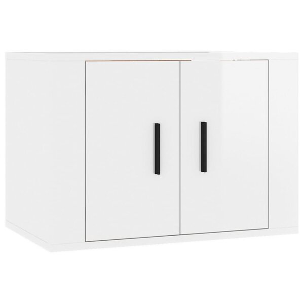 vidaXL Meuble TV mural Blanc brillant 57x34 5x40 cm