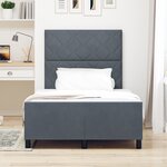 Lit vidaXL Gris Foncé 120x200 cm Velours