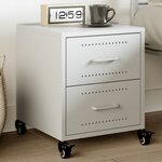 vidaXL Table de chevet blanc 36x39x43 5 cm acier