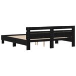 vidaXL Cadre de lit en chêne Chêne noir Bois de chêne massif 180 x 200 cm