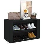 vidaXL Étagère à chaussures Noir 75x35x45 cm Bois d'ingénierie