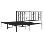 vidaXL Cadre de lit métal avec tête de lit noir 135x190 cm