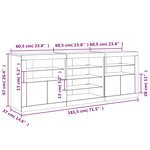 vidaXL Buffet avec lumières LED noir 181 5x37x67 cm