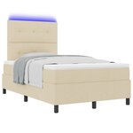 vidaXL Lit à ressort avec matelas & LED Crème 120x200 cm Tissu