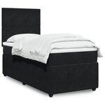 vidaXL Sommier à lattes de lit et matelas Noir 80x200 cm Velours