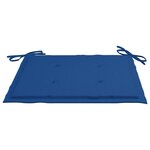 vidaXL Chaises de jardin lot de 2 et coussins bleu royal Bois de teck