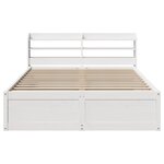 vidaXL Cadre de lit et tête de lit blanc 140x190 cm bois de pin massif