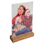 Porte-visuel Avec Socle En Bois Vertical A6 - Cristal - X 10 - Exacompta
