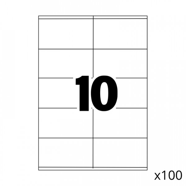1000 étiquettes multi usages / 100 pages de 10 étiquettes