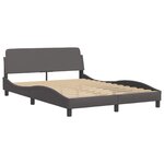 vidaXL Lit avec matelas gris 140x200 cm similicuir