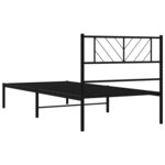 vidaXL Cadre de lit métal avec tête de lit noir 80x200 cm