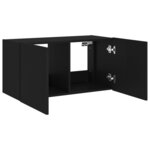 vidaXL Meuble TV mural avec lumières LED noir 80x35x41 cm