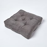 Coussin d'assise rehausseur en suédine Gris foncé  50 x 50 x 10 cm - HOMESCAPES