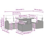 vidaXL Ensemble de Canapé de Jardin 6 Pièces avec Coussins Beige en Rattan Poly