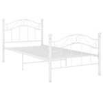 vidaXL Cadre de lit Blanc Métal 90x200 cm
