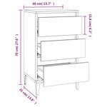 vidaXL Table de chevet chêne fumé 40x35x70 cm bois d'ingénierie