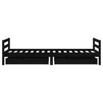 vidaXL Cadre de lit enfant avec tiroirs noir 90x200 cm bois pin massif