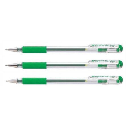 stylo roller à encre gel Hybrid Gel Grip K116  vert x 3 PENTEL