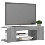 vidaXL Meuble TV avec lumières LED Sonoma gris 90x39x30 cm