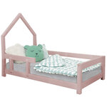 Lit cabane enfant POPPI 120 x 190 rose pastel 2