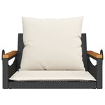 vidaXL Balancelle avec coussins noir 63x62x40 cm résine tressée