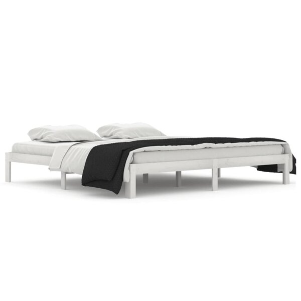 vidaXL Cadre de lit Blanc Bois de pin massif 200x200 cm