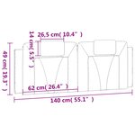 vidaXL Coussin de tête de lit blanc 140 cm similicuir