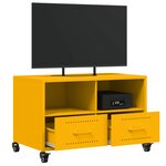 vidaXL Meuble TV jaune moutarde 68x39x43 5 cm acier laminé à froid