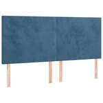 vidaXL Tête de lit à LED Bleu foncé 160x5x118/128 cm Velours
