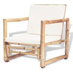 vidaXL Salon de jardin 4 Pièces avec coussins Bambou