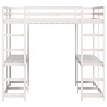 vidaXL Lit superposé et bureau et échelle 200x200cm bois de pin massif