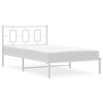 vidaXL Cadre de lit métal avec tête de lit blanc 107x203 cm