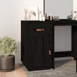 vidaXL Armoire de bureau Noir 40x50x75 cm Bois massif de pin
