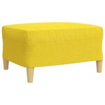 vidaXL Ensemble de canapés 3 Pièces avec repose-pied jaune clair tissu