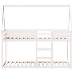 vidaXL Lit superposé avec toit blanc 75x190 cm bois massif de pin