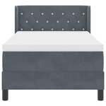 Lit à ressorts vidaXL avec matelas Gris foncé 90x200 cm Velours