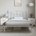 vidaXL Cadre de lit métal sans matelas et tête de lit blanc 100x200 cm