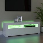 vidaXL Meuble TV avec lumières LED blanc 120x35x40 cm