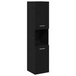 vidaXL Ensemble de meubles de salle de bain 4 pièces Chêne Noir Bois Technique