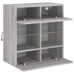 vidaXL Meuble TV mural avec lumières LED sonoma gris 58 5x30x60 5 cm